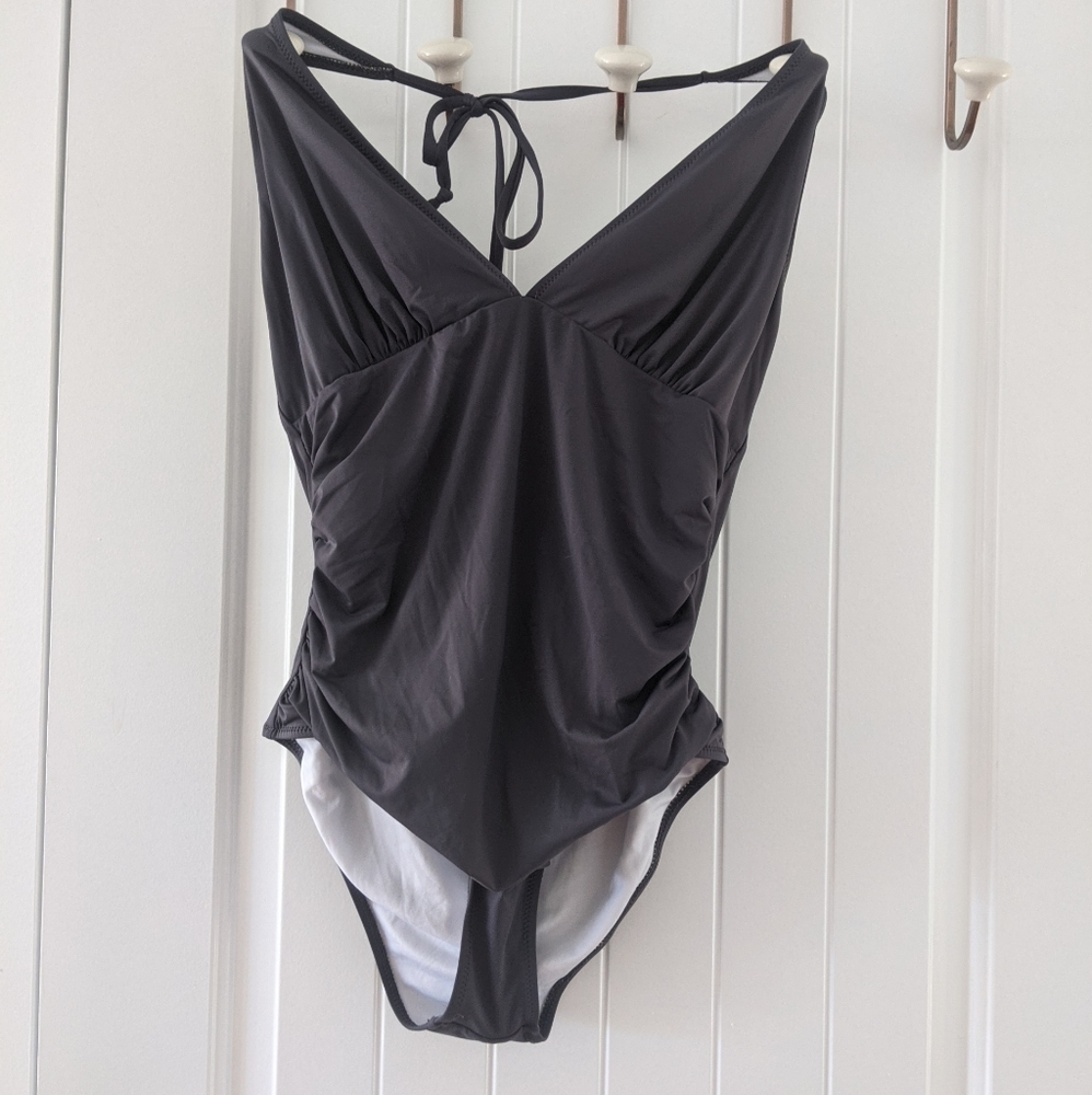 One piece halter bathing suit